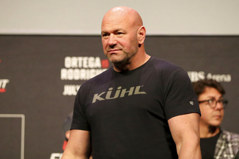 Media by Associated Press - UFC President Dana White is seen during the ceremonial weigh-in for the UFC on ABC 3 mixed martial arts event, Friday, July 15, 2022, in Elmont, NY. (AP Photo/Gregory Payan)